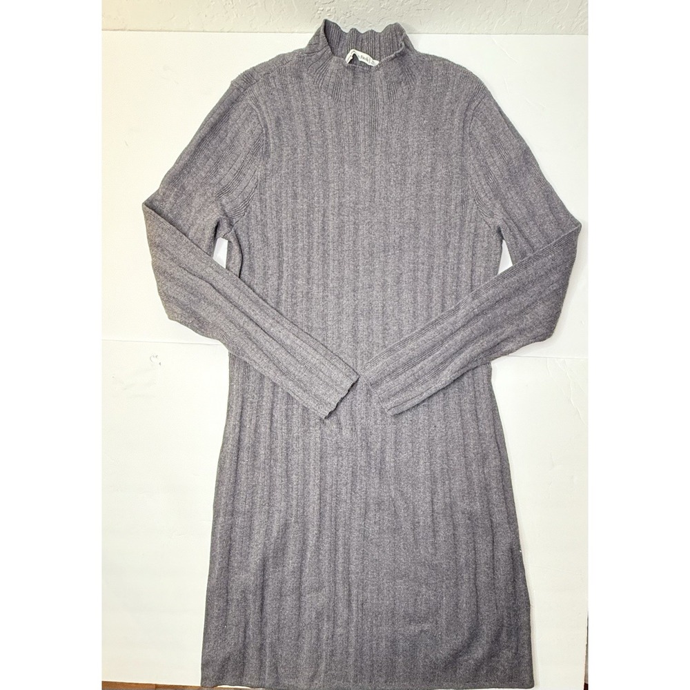 Abercrombie & Fitch‎ Mock Neck Sweater Dress Charcoal Gray Size XL Ribbed Y2K - Picture 8 of 8